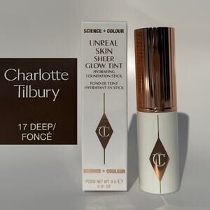 Charlotte Tilbury 17 Deep Unreal Skin Sheer Glow Tint Foundation Stick NIB